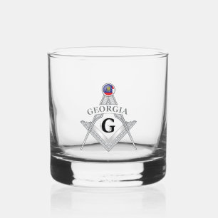 Freemasonry lodge of the state of Geprgia Whiskey Glass