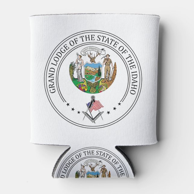 Freemasonry lodge of the state of Idaho Can Cooler (Front)