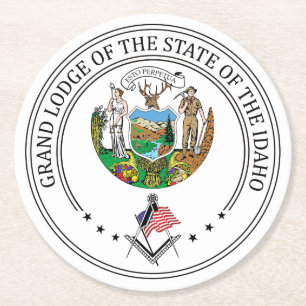 Freemasonry lodge of the state of Idaho Round Paper Coaster