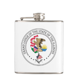Freemasonry lodge of the state of Illinois Hip Flask