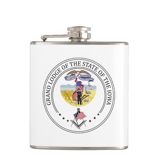 Freemasonry lodge of the state of Iowa Hip Flask (Front)