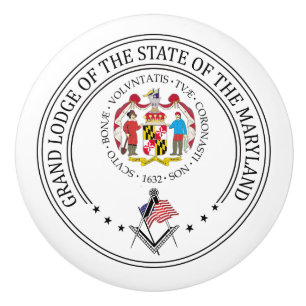 Freemasonry lodge of the state of Mariland Ceramic Knob