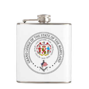 Freemasonry lodge of the state of Mariland Hip Flask