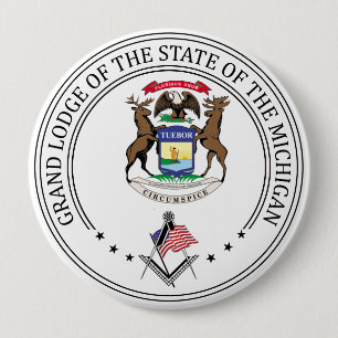 Freemasonry lodge of the state of Michigan 10 Cm Round Badge