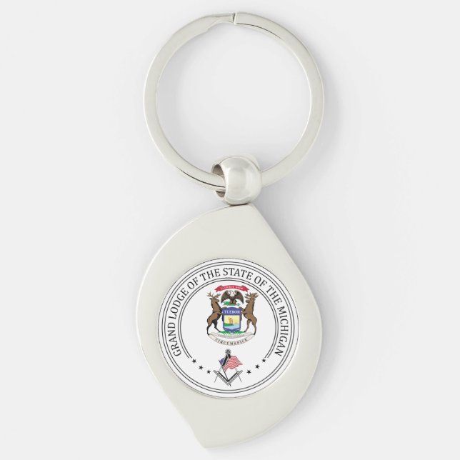 Freemasonry lodge of the state of Michigan Key Ring (Front)