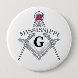 Freemasonry lodge of the state of Mississippi 10 Cm Round Badge