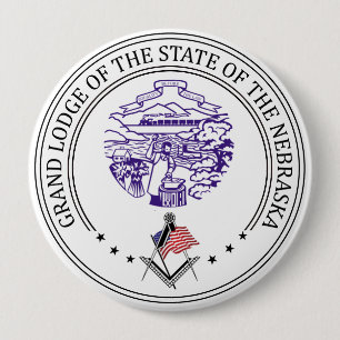 Freemasonry lodge of the state of Nebraska 10 Cm Round Badge