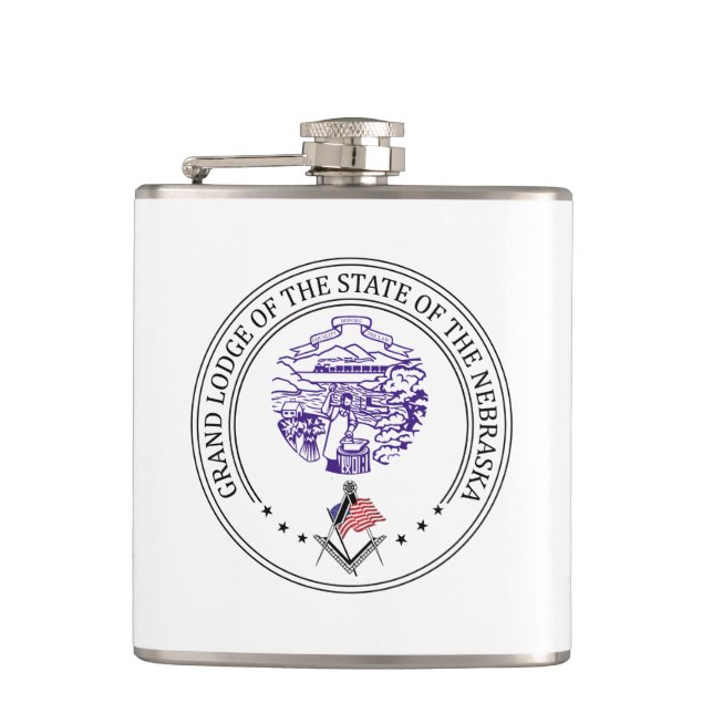 Freemasonry lodge of the state of Nebraska Hip Flask (Front)