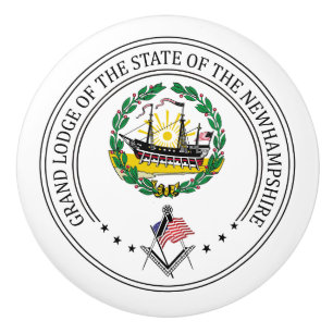 Freemasonry lodge of the state of New Hampshire Ceramic Knob