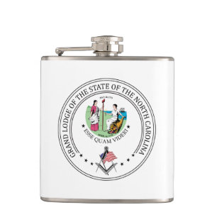 Freemasonry lodge of the state of North Carolina Hip Flask