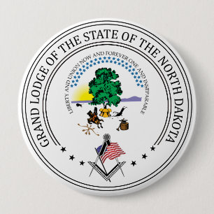 Freemasonry lodge of the state of North Dakota 10 Cm Round Badge