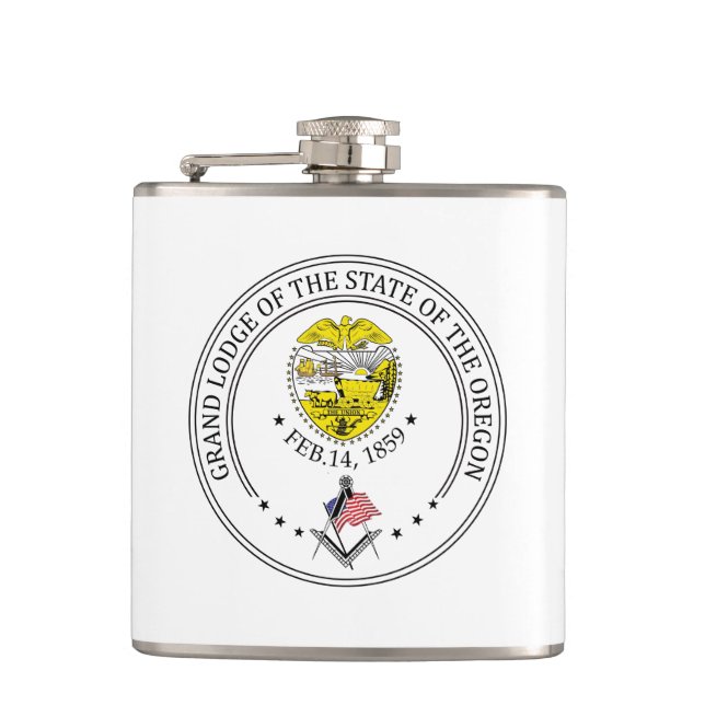 Freemasonry lodge of the state of Oregon Hip Flask (Front)