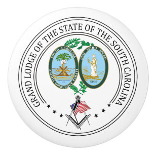 Freemasonry lodge of the state of South Carolina Ceramic Knob