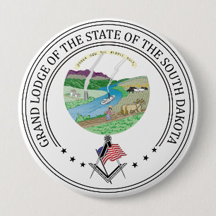 Freemasonry lodge of the state of South Dakota 10 Cm Round Badge