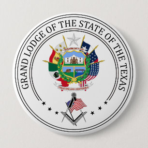 Freemasonry lodge of the state of Texas 10 Cm Round Badge