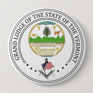 Freemasonry lodge of the state of Vermont 10 Cm Round Badge