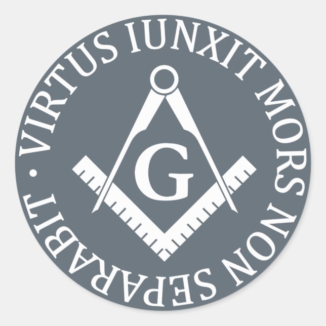 Freemasonry sign classic round sticker (Front)