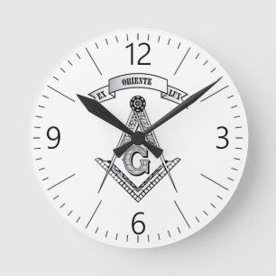 Freemasonry sign round clock