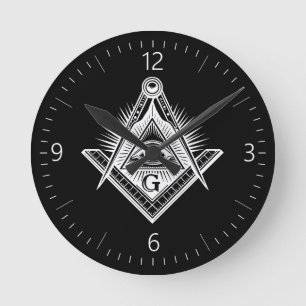 Freemasonry sign round clock