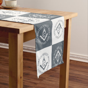 Freemasonry sign short table runner