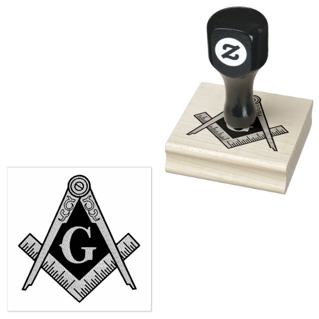 Freemasonry Square and Compass Masonic  Rubber Stamp (Stamped)