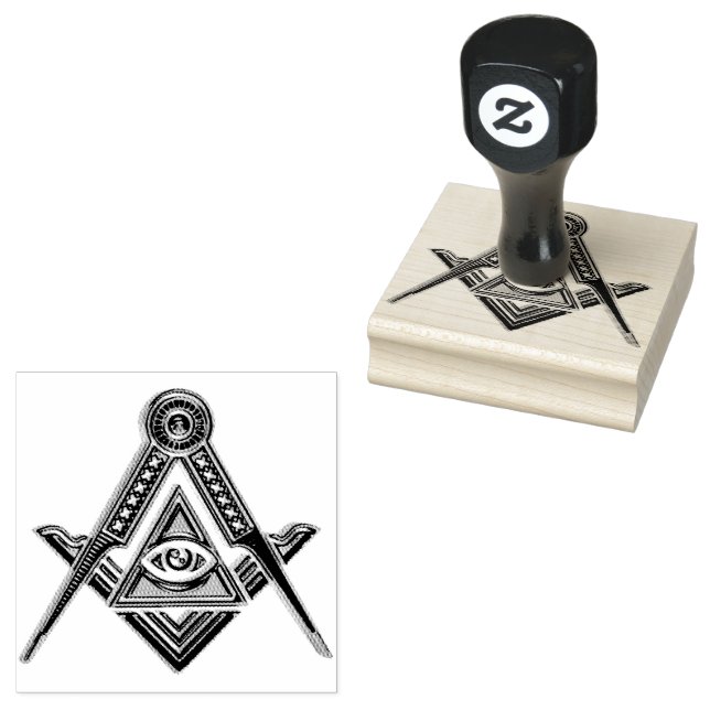 Freemasonry Square and Compass Masonic  Rubber Stamp (Stamped)
