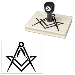 Freemasonry Square Compass Masonic  Rubber Stamp