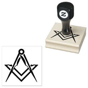 Freemasonry Square Compass Masonic  Rubber Stamp