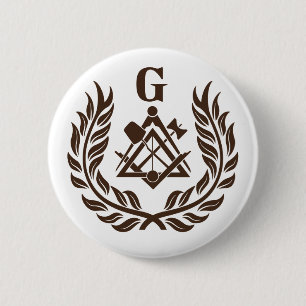 Freemasonry symbol 6 cm round badge