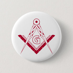 Freemasonry symbol 6 cm round badge