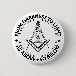 Freemasonry symbol 6 cm round badge