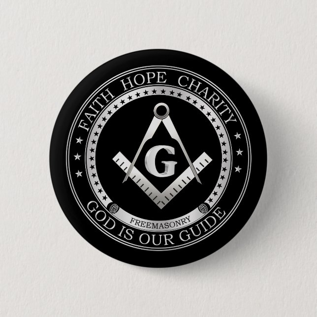 Freemasonry symbol 6 cm round badge (Front)