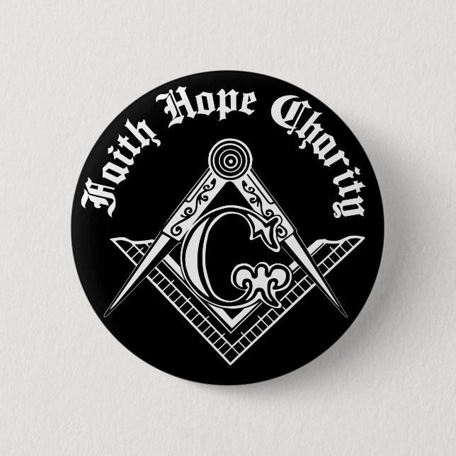 Freemasonry symbol 6 cm round badge (Front)