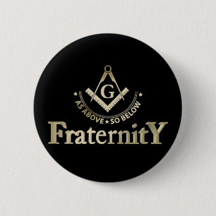 Freemasonry symbol 6 cm round badge