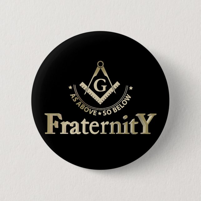 Freemasonry symbol 6 cm round badge (Front)