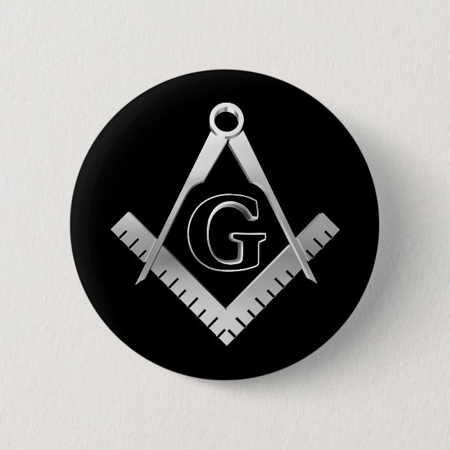Freemasonry symbol 6 cm round badge (Front)