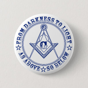 Freemasonry symbol 6 cm round badge