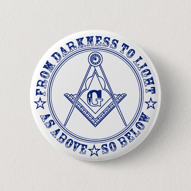 Freemasonry symbol 6 cm round badge (Front)