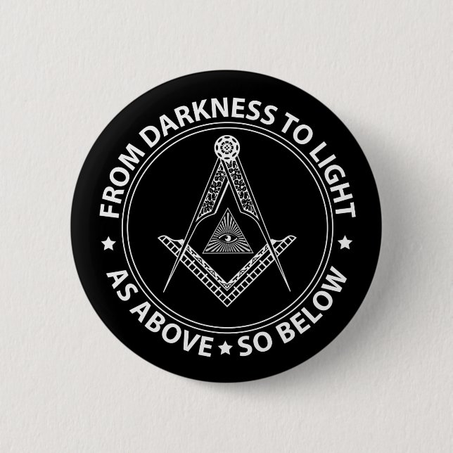 Freemasonry symbol 6 cm round badge (Front)