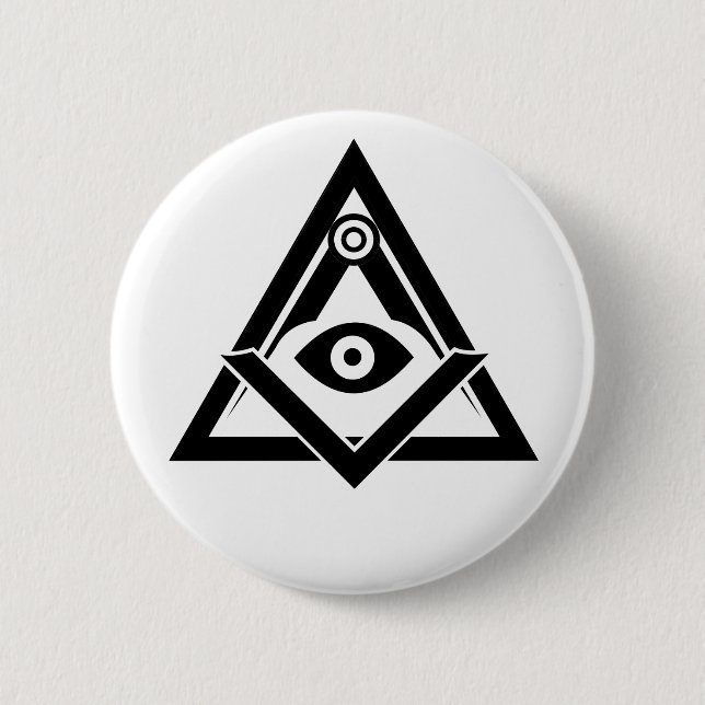 Freemasonry symbol 6 cm round badge (Front)