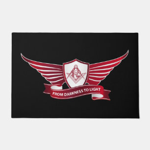Freemasonry symbol and shield doormat