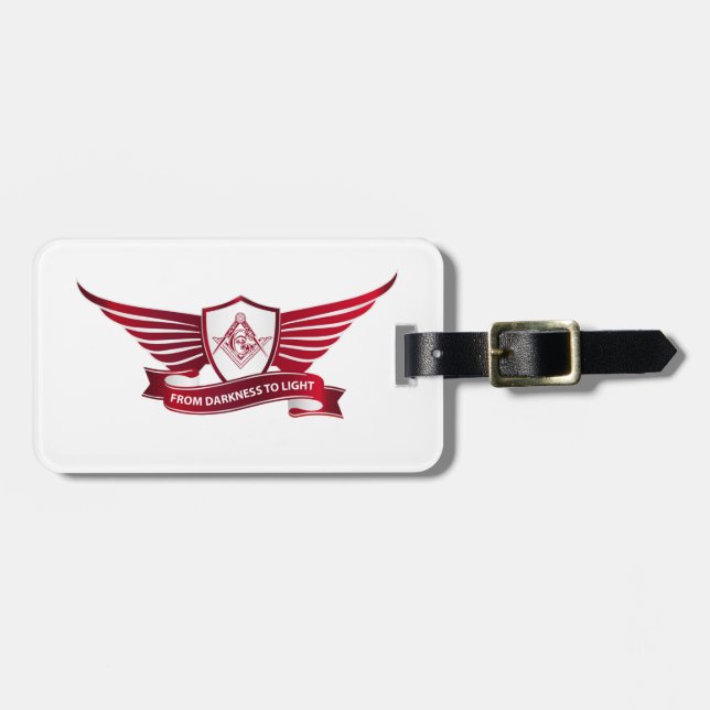 Freemasonry symbol and shield luggage tag (Front Horizontal)