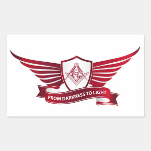 Freemasonry symbol and shield rectangular sticker
