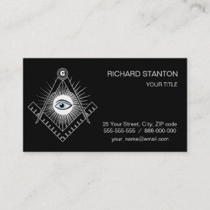 Freemasonry symbol business card