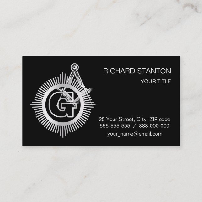 Freemasonry symbol business card (Front)