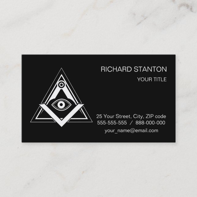 Freemasonry symbol business card (Front)