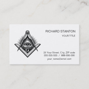 Freemasonry symbol business card