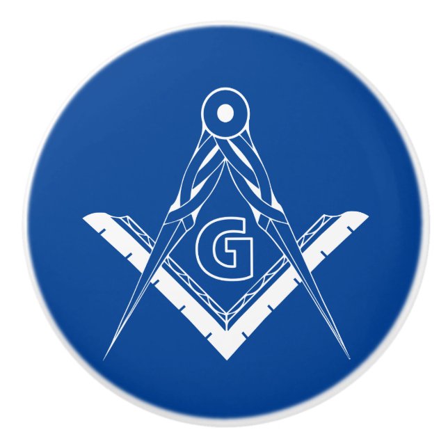 Freemasonry symbol ceramic knob (Front)