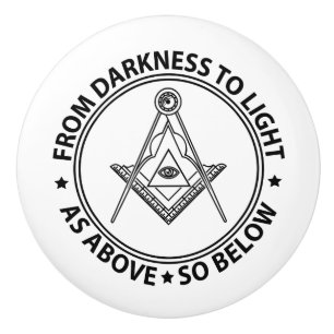 Freemasonry symbol ceramic knob