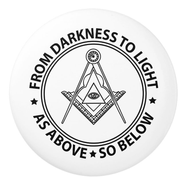Freemasonry symbol ceramic knob (Front)